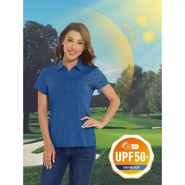 TACVASEN Women's Polo Shirts Short Sleeve Golf Quick Dry UPF 50+ Sun Protection Lightweight Collared Shirt with 4-Buttons