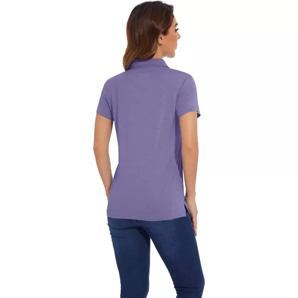 TACVASEN Women's Polo Shirts Short Sleeve Golf Quick Dry UPF 50+ Sun Protection Lightweight Collared Shirt with 4-Buttons