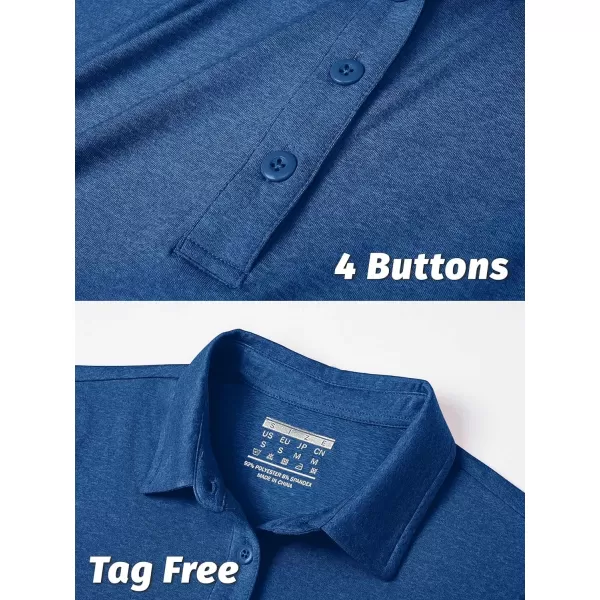 TACVASEN Women's Polo Shirts Short Sleeve Golf Quick Dry UPF 50+ Sun Protection Lightweight Collared Shirt with 4-Buttons