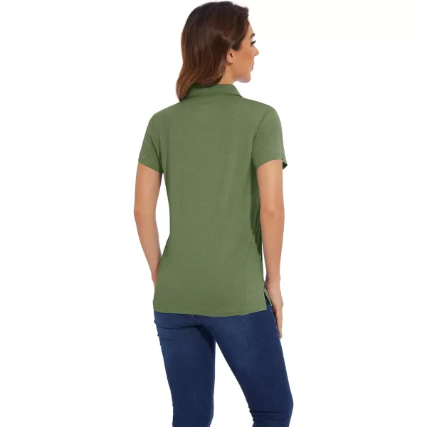 TACVASEN Women's Polo Shirts Short Sleeve Golf Quick Dry UPF 50+ Sun Protection Lightweight Collared Shirt with 4-Buttons