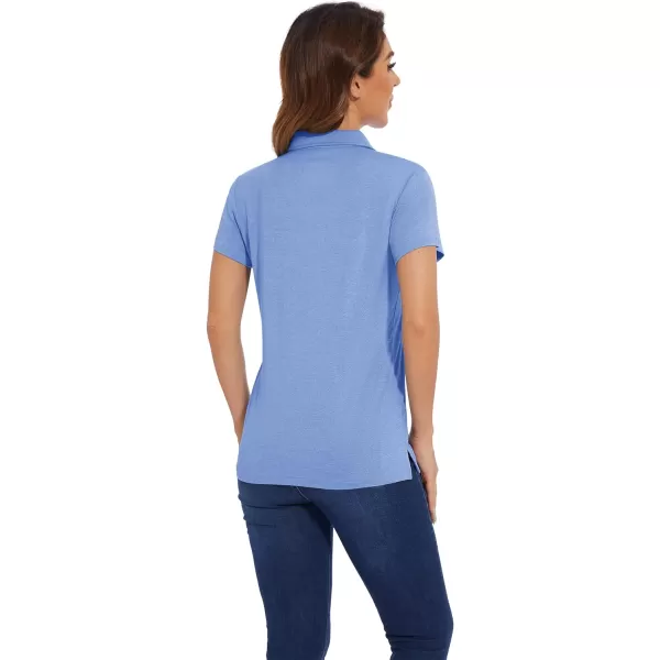 TACVASEN Women's Polo Shirts Short Sleeve Golf Quick Dry UPF 50+ Sun Protection Lightweight Collared Shirt with 4-Buttons