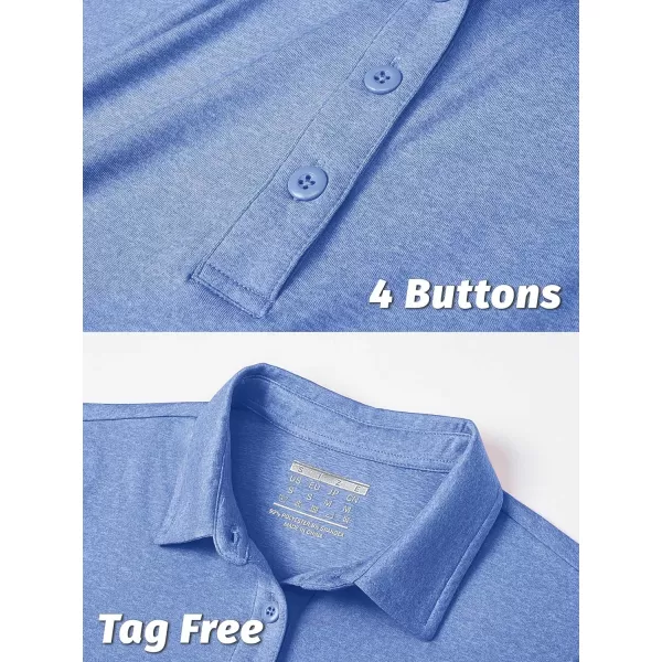 TACVASEN Women's Polo Shirts Short Sleeve Golf Quick Dry UPF 50+ Sun Protection Lightweight Collared Shirt with 4-Buttons