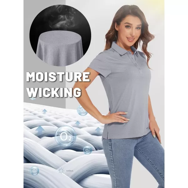 TACVASEN Women's Polo Shirts Short Sleeve Golf Quick Dry UPF 50+ Sun Protection Lightweight Collared Shirt with 4-Buttons
