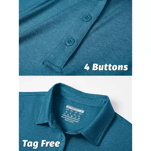 TACVASEN Women's Polo Shirts Short Sleeve Golf Quick Dry UPF 50+ Sun Protection Lightweight Collared Shirt with 4-Buttons