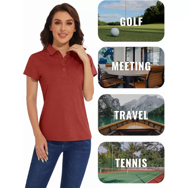 TACVASEN Women's Polo Shirts Short Sleeve Golf Quick Dry UPF 50+ Sun Protection Lightweight Collared Shirt with 4-Buttons