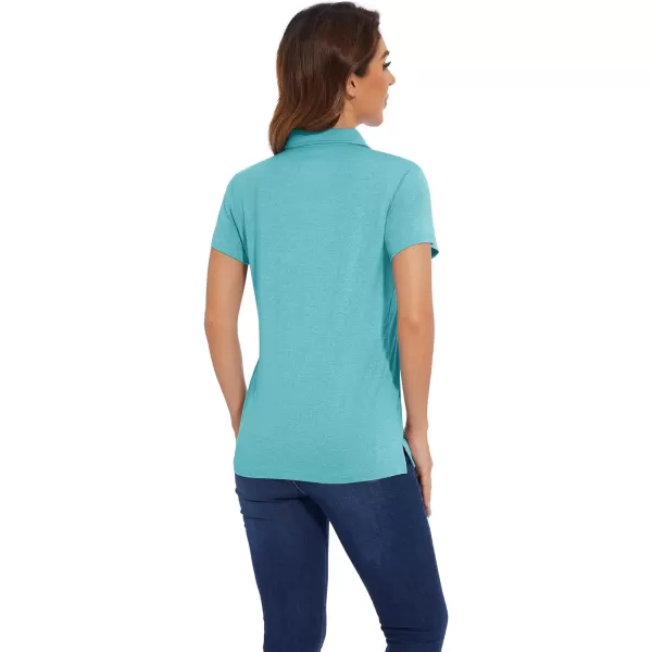 TACVASEN Women's Polo Shirts Short Sleeve Golf Quick Dry UPF 50+ Sun Protection Lightweight Collared Shirt with 4-Buttons