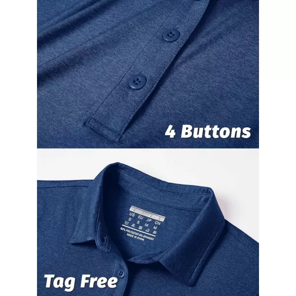 TACVASEN Women's Polo Shirts Short Sleeve Golf Quick Dry UPF 50+ Sun Protection Lightweight Collared Shirt with 4-Buttons