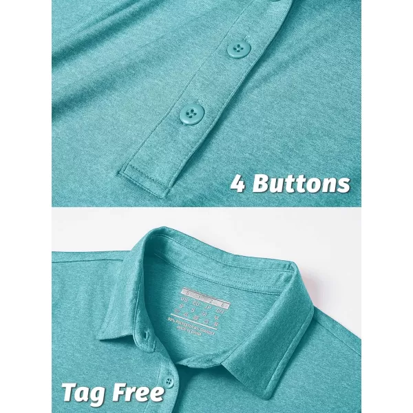 TACVASEN Women's Polo Shirts Short Sleeve Golf Quick Dry UPF 50+ Sun Protection Lightweight Collared Shirt with 4-Buttons