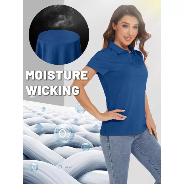 TACVASEN Women's Polo Shirts Short Sleeve Golf Quick Dry UPF 50+ Sun Protection Lightweight Collared Shirt with 4-Buttons