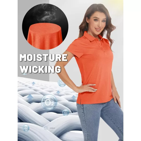 TACVASEN Women's Polo Shirts Short Sleeve Golf Quick Dry UPF 50+ Sun Protection Lightweight Collared Shirt with 4-Buttons