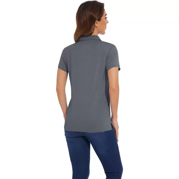 TACVASEN Women's Polo Shirts Short Sleeve Golf Quick Dry UPF 50+ Sun Protection Lightweight Collared Shirt with 4-Buttons