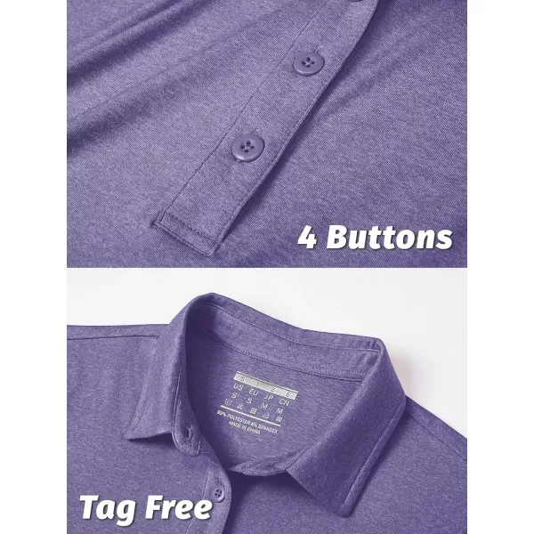 TACVASEN Women's Polo Shirts Short Sleeve Golf Quick Dry UPF 50+ Sun Protection Lightweight Collared Shirt with 4-Buttons