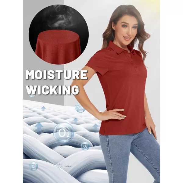 TACVASEN Women's Polo Shirts Short Sleeve Golf Quick Dry UPF 50+ Sun Protection Lightweight Collared Shirt with 4-Buttons