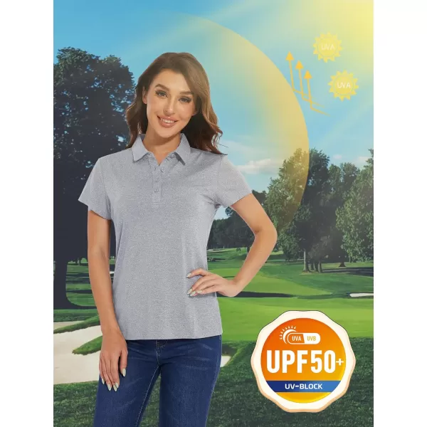 TACVASEN Women's Polo Shirts Short Sleeve Golf Quick Dry UPF 50+ Sun Protection Lightweight Collared Shirt with 4-Buttons