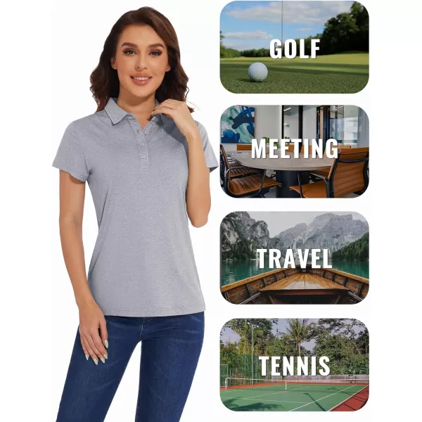 TACVASEN Women's Polo Shirts Short Sleeve Golf Quick Dry UPF 50+ Sun Protection Lightweight Collared Shirt with 4-Buttons