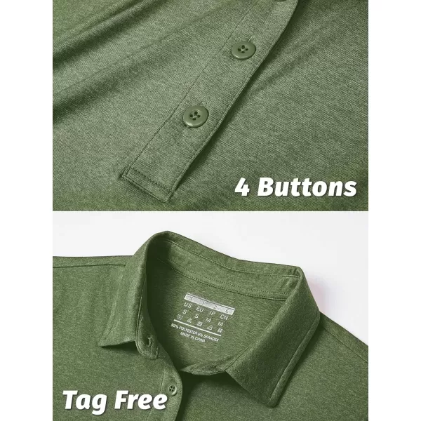 TACVASEN Women's Polo Shirts Short Sleeve Golf Quick Dry UPF 50+ Sun Protection Lightweight Collared Shirt with 4-Buttons