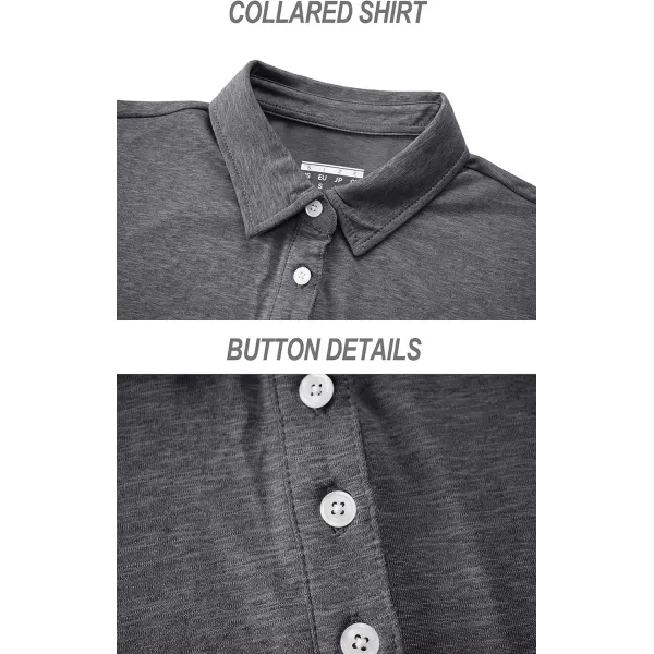 TACVASEN Women's Polo Shirts Short Sleeve T-Shirt Quick Dry Golf Shirt 4-Button Tops Sports Tennis Fitness Leisure