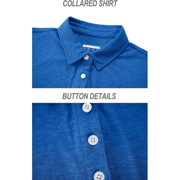 TACVASEN Women's Polo Shirts Short Sleeve T-Shirt Quick Dry Golf Shirt 4-Button Tops Sports Tennis Fitness Leisure