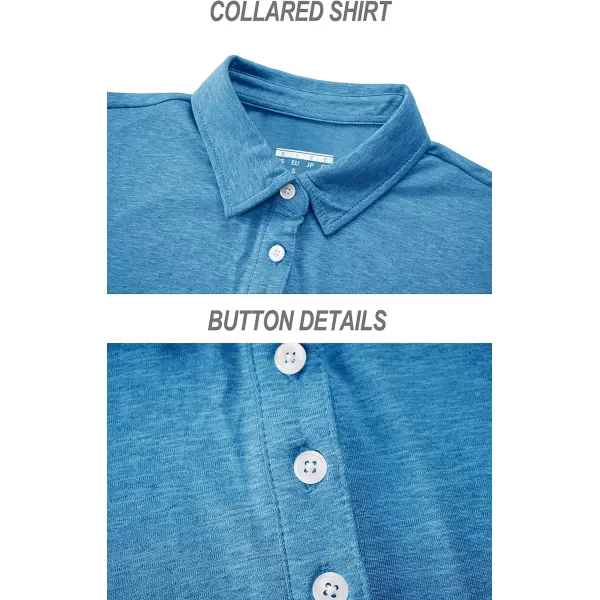 TACVASEN Women's Polo Shirts Short Sleeve T-Shirt Quick Dry Golf Shirt 4-Button Tops Sports Tennis Fitness Leisure