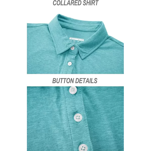 TACVASEN Women's Polo Shirts Short Sleeve T-Shirt Quick Dry Golf Shirt 4-Button Tops Sports Tennis Fitness Leisure