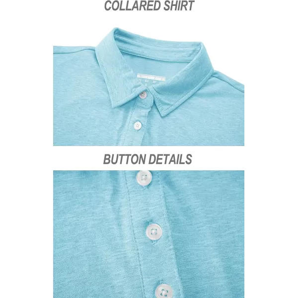TACVASEN Women's Polo Shirts Short Sleeve T-Shirt Quick Dry Golf Shirt 4-Button Tops Sports Tennis Fitness Leisure