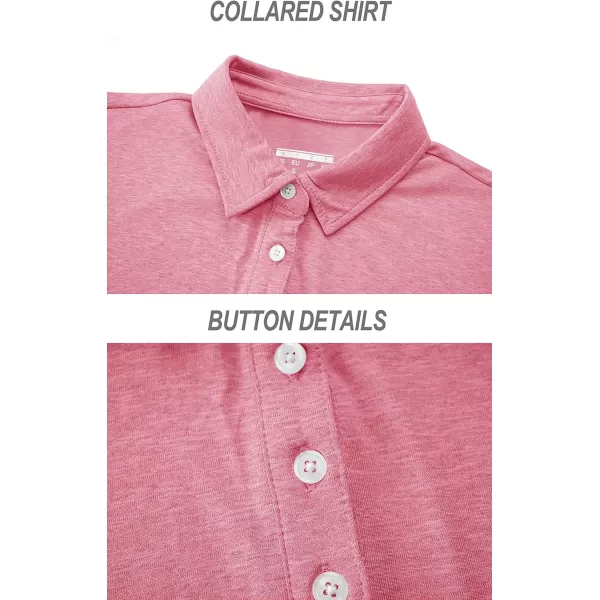 TACVASEN Women's Polo Shirts Short Sleeve T-Shirt Quick Dry Golf Shirt 4-Button Tops Sports Tennis Fitness Leisure