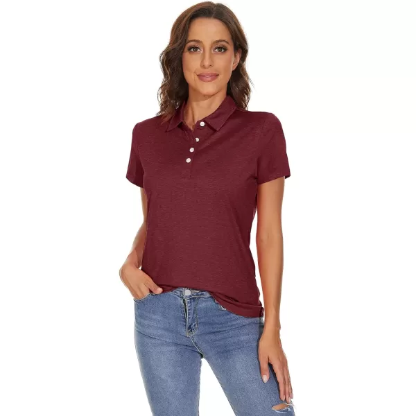 TACVASEN Women's Polo Shirts Short Sleeve T-Shirt Quick Dry Golf Shirt 4-Button Tops Sports Tennis Fitness Leisure