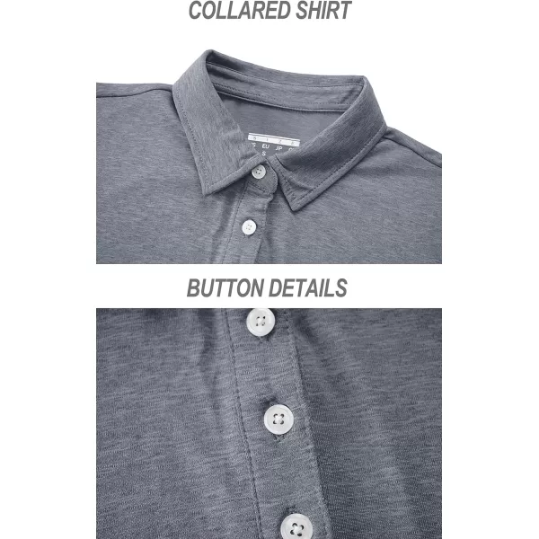 TACVASEN Women's Polo Shirts Short Sleeve T-Shirt Quick Dry Golf Shirt 4-Button Tops Sports Tennis Fitness Leisure