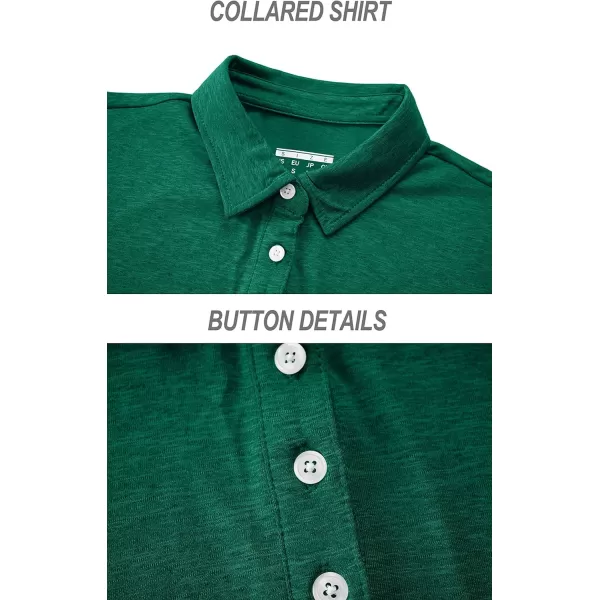 TACVASEN Women's Polo Shirts Short Sleeve T-Shirt Quick Dry Golf Shirt 4-Button Tops Sports Tennis Fitness Leisure