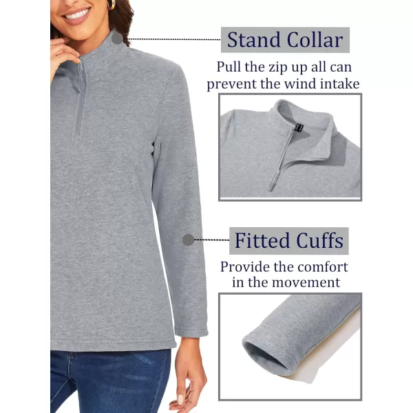 TACVASEN Women's Quarter Zip Pullover Sweatshirt Fleece Casual Long Sleeve Spring Fall Running Workout Tops