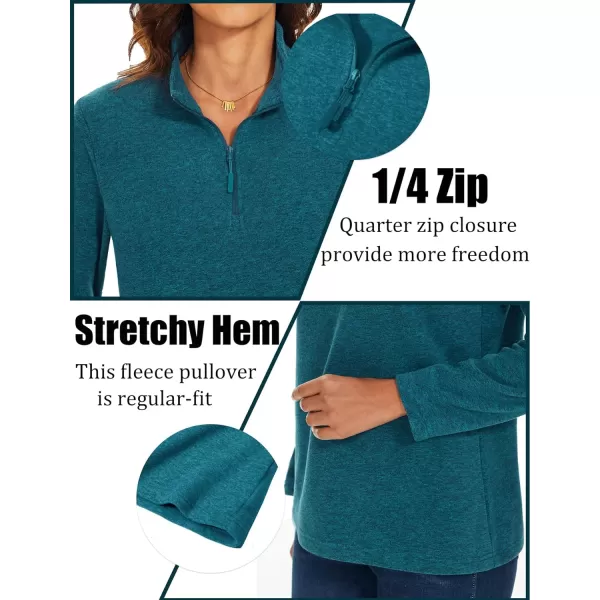TACVASEN Women's Quarter Zip Pullover Sweatshirt Fleece Casual Long Sleeve Spring Fall Running Workout Tops