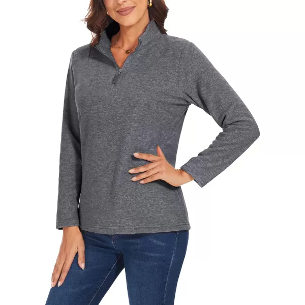 TACVASEN Women's Quarter Zip Pullover Sweatshirt Fleece Casual Long Sleeve Spring Fall Running Workout Tops