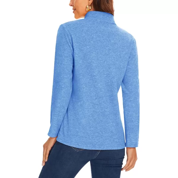 TACVASEN Women's Quarter Zip Pullover Sweatshirt Fleece Casual Long Sleeve Spring Fall Running Workout Tops