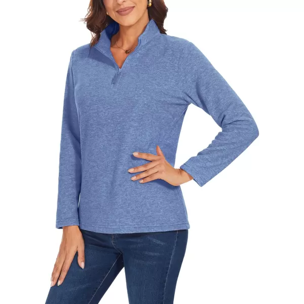 TACVASEN Women's Quarter Zip Pullover Sweatshirt Fleece Casual Long Sleeve Spring Fall Running Workout Tops