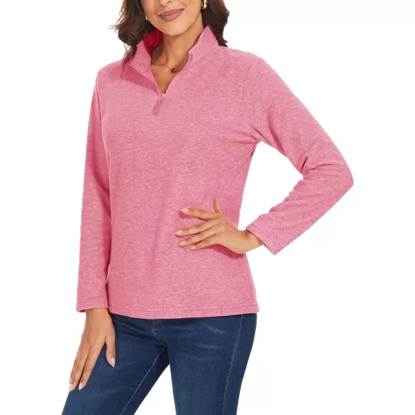 TACVASEN Women's Quarter Zip Pullover Sweatshirt Fleece Casual Long Sleeve Spring Fall Running Workout Tops