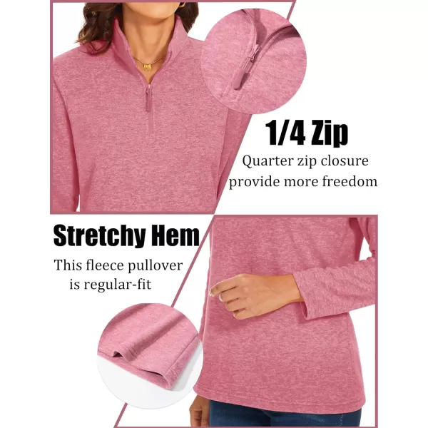 TACVASEN Women's Quarter Zip Pullover Sweatshirt Fleece Casual Long Sleeve Spring Fall Running Workout Tops