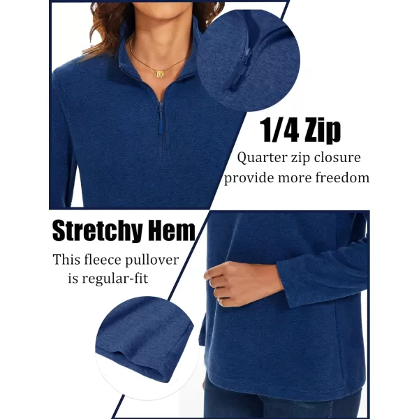 TACVASEN Women's Quarter Zip Pullover Sweatshirt Fleece Casual Long Sleeve Spring Fall Running Workout Tops