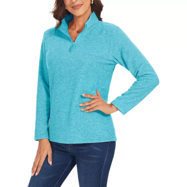 TACVASEN Women's Quarter Zip Pullover Sweatshirt Fleece Casual Long Sleeve Spring Fall Running Workout Tops