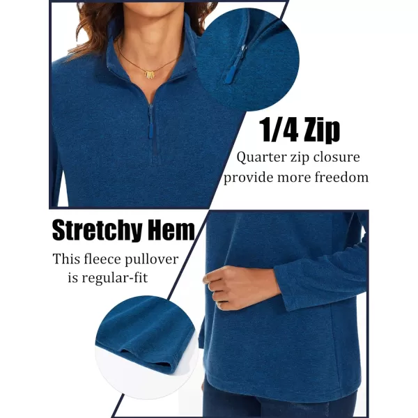 TACVASEN Women's Quarter Zip Pullover Sweatshirt Fleece Casual Long Sleeve Spring Fall Running Workout Tops