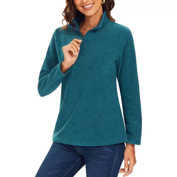 TACVASEN Women's Quarter Zip Pullover Sweatshirt Fleece Casual Long Sleeve Spring Fall Running Workout Tops
