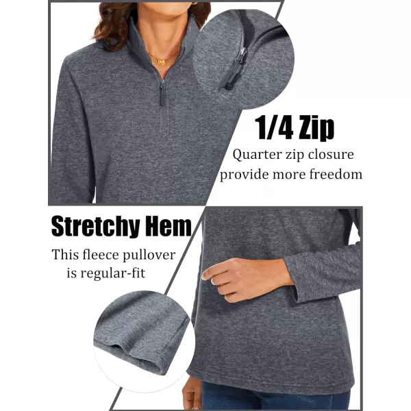 TACVASEN Women's Quarter Zip Pullover Sweatshirt Fleece Casual Long Sleeve Spring Fall Running Workout Tops