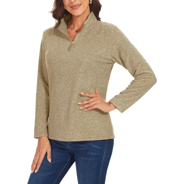 TACVASEN Women's Quarter Zip Pullover Sweatshirt Fleece Casual Long Sleeve Spring Fall Running Workout Tops