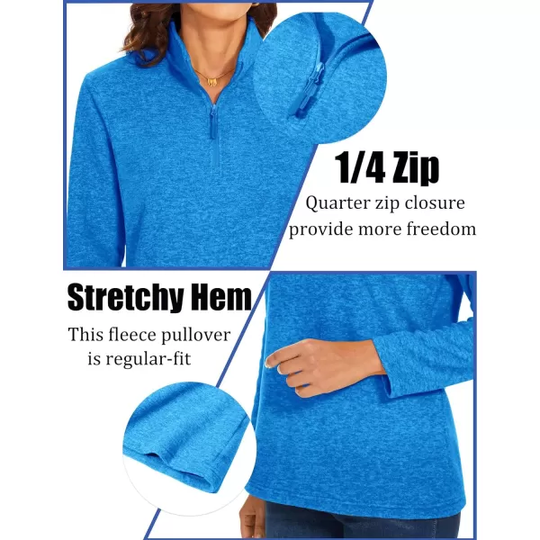 TACVASEN Women's Quarter Zip Pullover Sweatshirt Fleece Casual Long Sleeve Spring Fall Running Workout Tops