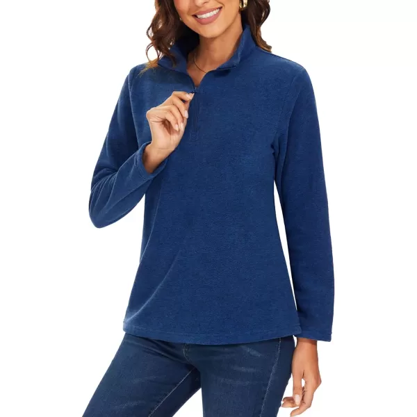 TACVASEN Women's Quarter Zip Pullover Sweatshirt Fleece Casual Long Sleeve Spring Fall Running Workout Tops