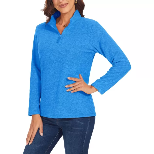 TACVASEN Women's Quarter Zip Pullover Sweatshirt Fleece Casual Long Sleeve Spring Fall Running Workout Tops