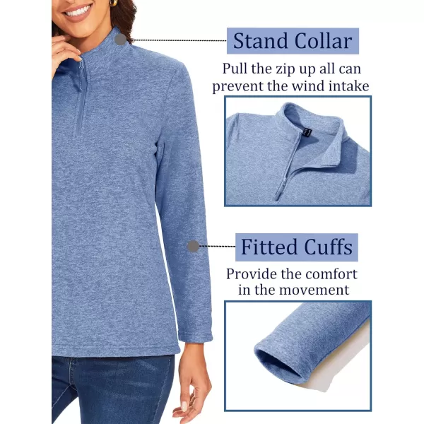 TACVASEN Women's Quarter Zip Pullover Sweatshirt Fleece Casual Long Sleeve Spring Fall Running Workout Tops