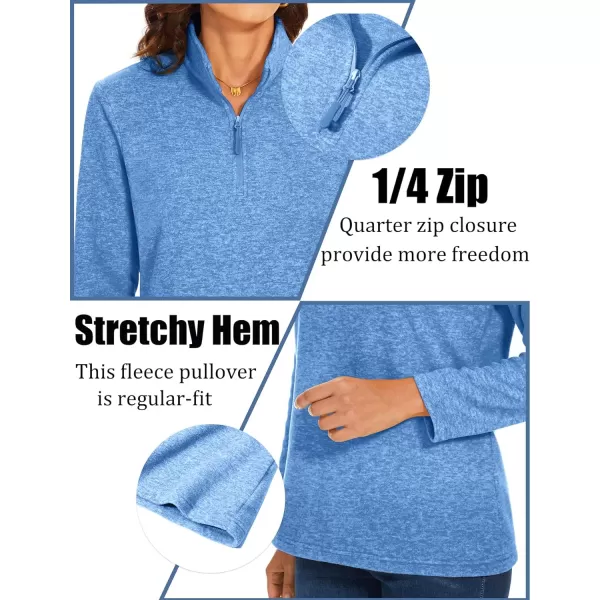 TACVASEN Women's Quarter Zip Pullover Sweatshirt Fleece Casual Long Sleeve Spring Fall Running Workout Tops