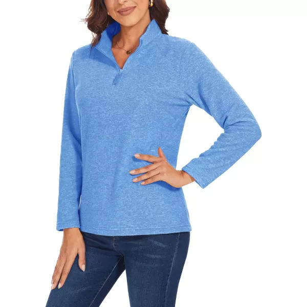 TACVASEN Women's Quarter Zip Pullover Sweatshirt Fleece Casual Long Sleeve Spring Fall Running Workout Tops