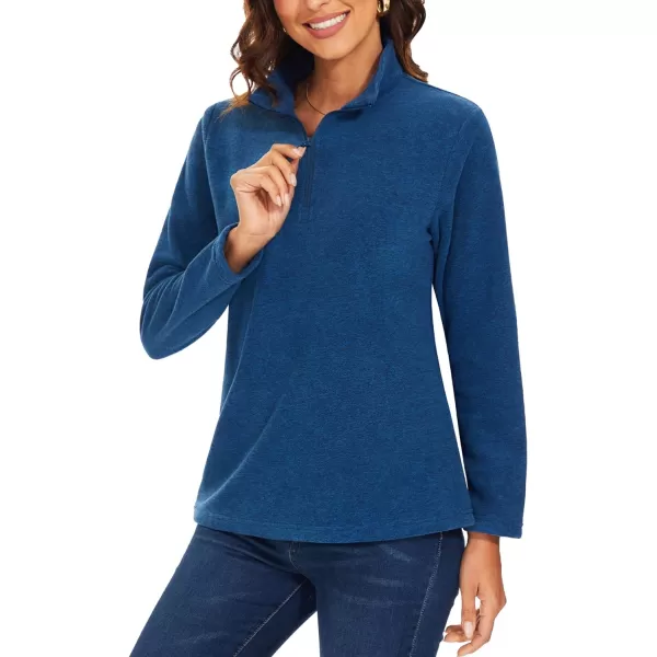 TACVASEN Women's Quarter Zip Pullover Sweatshirt Fleece Casual Long Sleeve Spring Fall Running Workout Tops