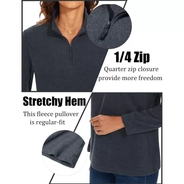 TACVASEN Women's Quarter Zip Pullover Sweatshirt Fleece Casual Long Sleeve Spring Fall Running Workout Tops